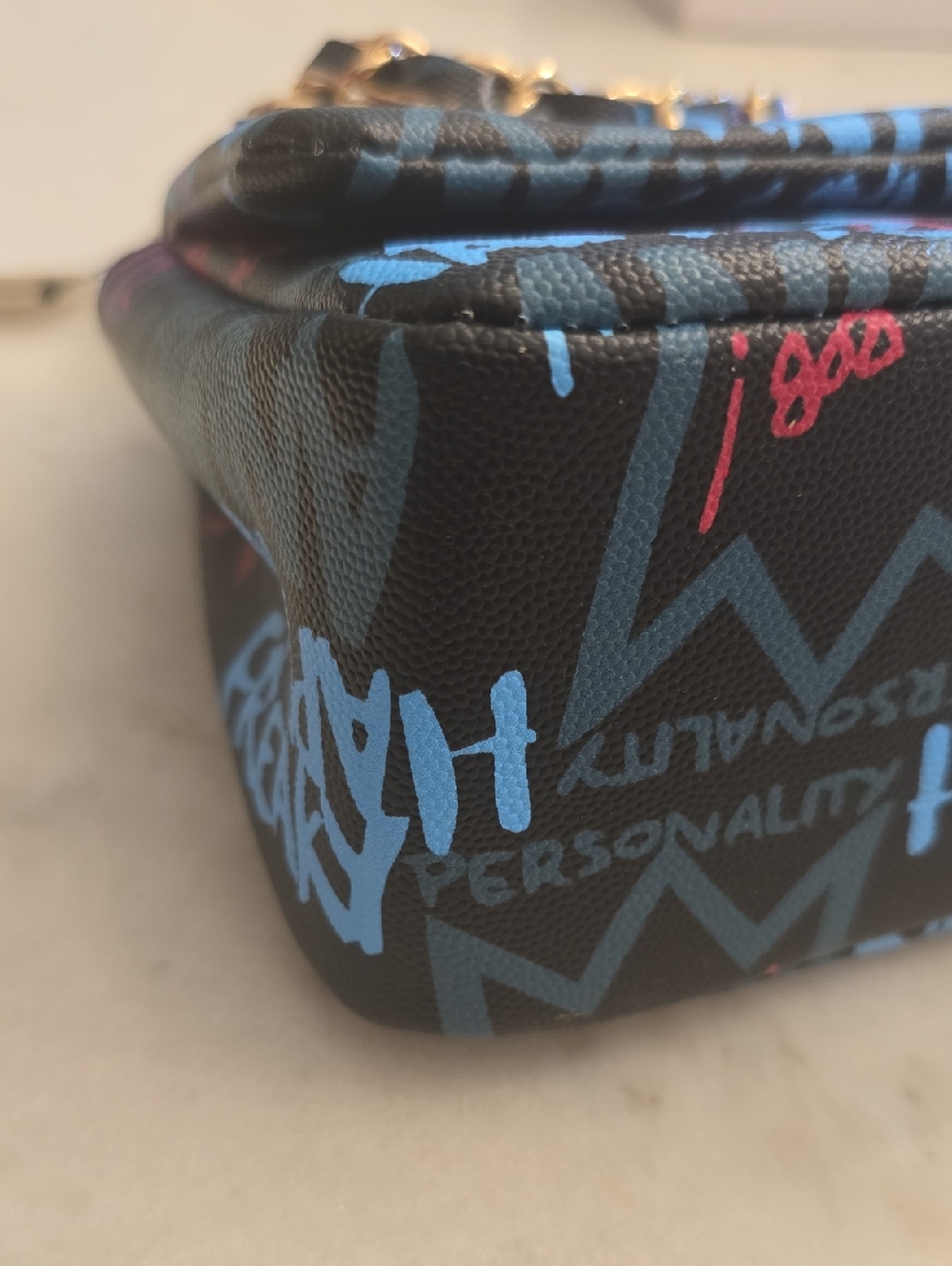 New! 3AM Forever Vegan Leather Graffiti Purse - Picture 7 of 13